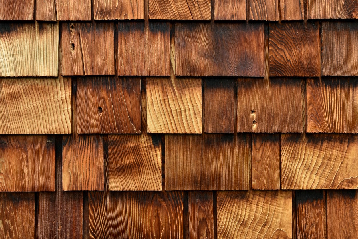 Wooden Cedar Shakes Abstract An abstract image of old wooden cedar shakes.